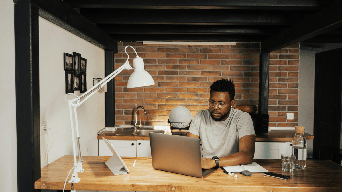 man living at home independently 