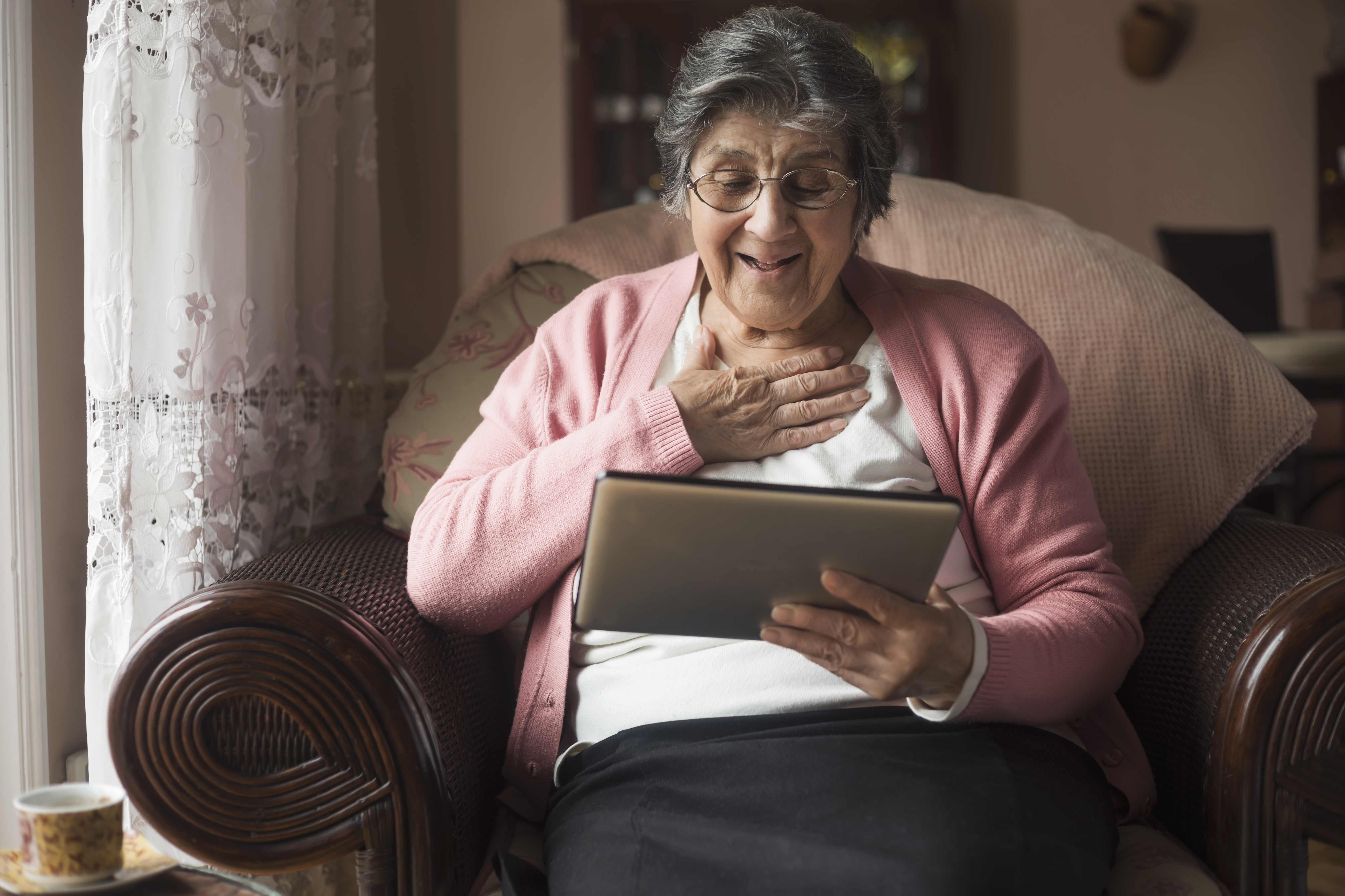 Senior woman with an iPad